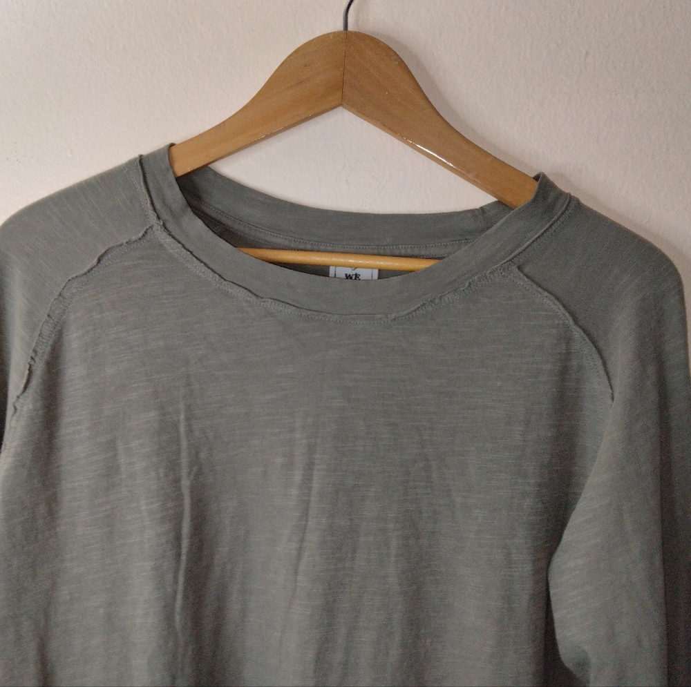 New Free People Arden Tee Long Sleeve Oversize Olive Washed Army Green S… - Picture 5 of 14